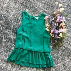 Francesca’s Miami Green Ruffle Hem Tank